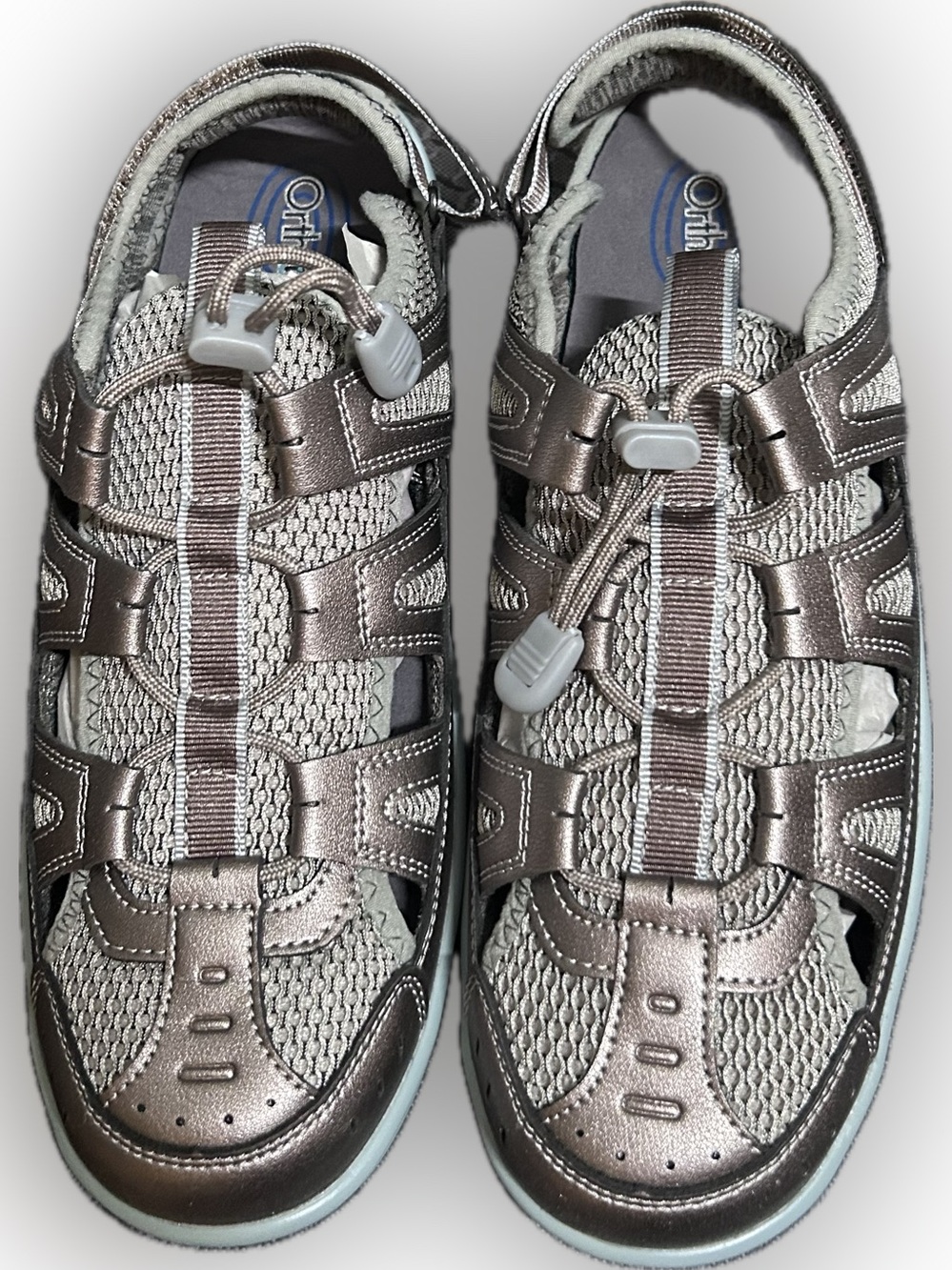Women’s size 9.5 Orthofeet Verona Sandals with pewter finish
